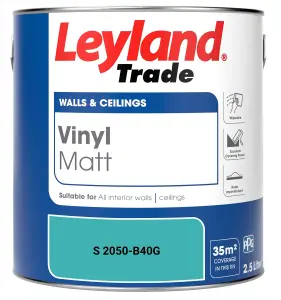 Leyland Trade Vinyl Matt Walls & Ceilings Emulsion Paint (S 2050-B40G) 2.5L