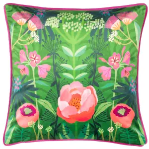 Kate Merritt Spring Blooms Piped Feather Rich Cushion