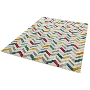 Multicolor Shades Geometric Modern Easy to Clean Rug For Dining Room -120cm X 170cm