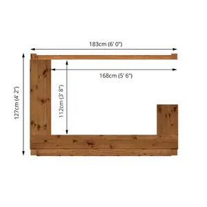 Mercia 6x4 ft Pent Wooden Garden bar