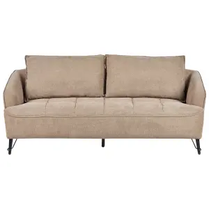 3 Seater Fabric Sofa Brown HOBRO