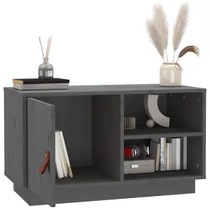 vidaXL TV Cabinet Grey 70x34x40 cm Solid Wood Pine