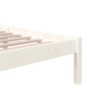 Berkfield Bed Frame White Solid Wood 150x200 cm King Size