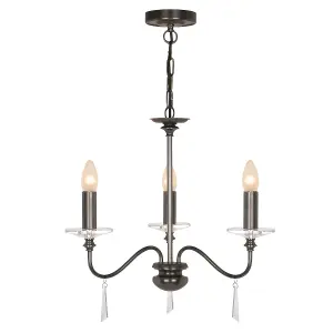 Elstead Finsbury Park 3 Light Chandelier, Old Bronze