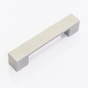 Matt Chrome Thick Squared Handle 128mm Kitchen Cupboard Drawer Cabinet Wardrobe Furniture Silver Grey