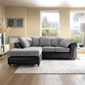 Harvey Left Facing Corner Sofa in Grey