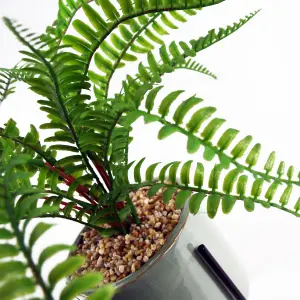 40cm Artificial Fern with Ceramic Planter & Stand