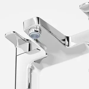 GoodHome Teesta Chrome effect Deck-mounted Manual Single Bath Filler Tap