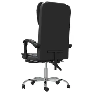 Berkfield Reclining Office Chair Black Faux Leather