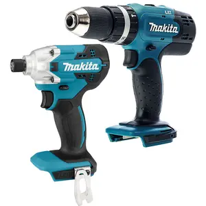 Makita 18v Twin Kit DHP453 Combi Hammer Drill + DTD156 Impact Driver + Case Bare