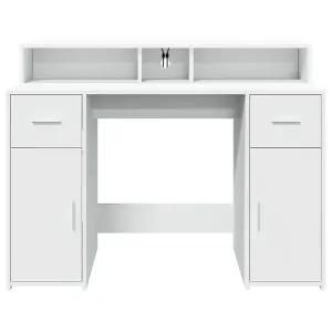 Berkfield Desk with LED Lights White 120x55x91 cm Engineered Wood