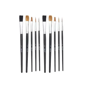 Harris Seriously Good Flat Artist Paint Brushes (Pack of 10) Black (One Size)