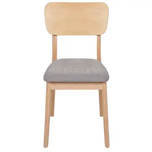 Set of 2 Dining Chairs MINIER Rubberwood Light Wood