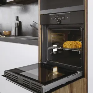 Haier Series 4 HWO60SM5F8BH Built-in Pyrolytic Single Pyrolytic Oven - Gloss black