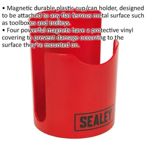 Versatile Mechanics Magnetic Mug and Can Holder - Red Toolchest Mounting Solution