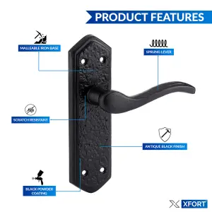 XFORT Smithy's Range London Suite Lever Latch Door Handle Black Antique