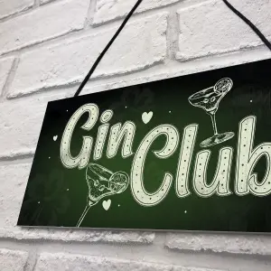 Red Ocean Gin Club Gin Tonic Gin Sign Garden Shed Home Bar Pub Kitchen Plaque Friendship Gift