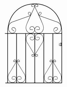 CLEVE Metal Scroll Low Bow Top Garden Gate 991mm GAP x 1257mm High CLBZP53