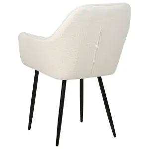 Set of 2 Dining Chairs ALDEN Boucle White