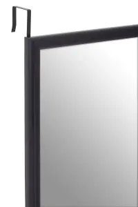 Interiors By Premier Sleek Black Plastic Frame Over Door Mirror, Versatile Mirror For Home, Durable Arched Mirror For Bedroom