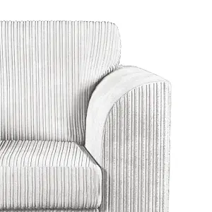 Luxor Jumbo Cord 2 + 1 + 1 Fabric 3 Piece Sofa Suite - Scatter Back Silver