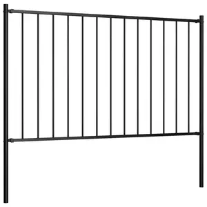 Khine Metal Fence Panels Included Black / 1.7m W x 1m H