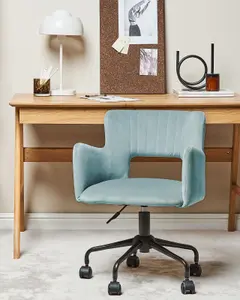 Desk Chair Velvet Mint Green SANILAC