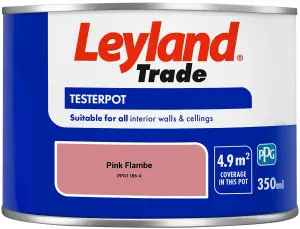 Leyland Trade Vinyl Matt Walls & Ceilings Emulsion Paint Pink Flambe (PPG1186-4) 350ml Tester