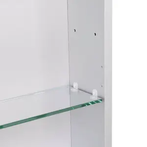 Anti Fog LED Illuminated Touch Sensor Mirrored Bathroom Cabinet with Shaver Socket W 500mm x H 700 mm