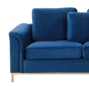 Left-Hand Corner Sofa OSLO Dark Blue Velvet Left Hand