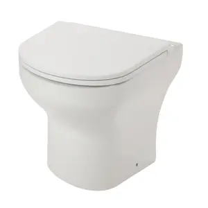 GoodHome Cavally White Back to wall Floor-mounted Toilet & full pedestal basin (W)360mm (H)407mm