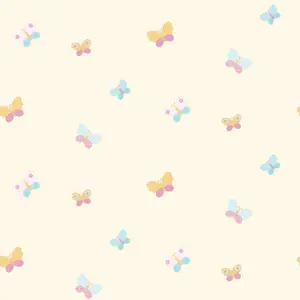 Galerie Just 4 Kids 2 Yellow Pink Blue Orange Butterflies Smooth Wallpaper