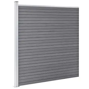 Berkfield WPC Fence Set 3 Square + 1 Slanted 619x186 cm Grey