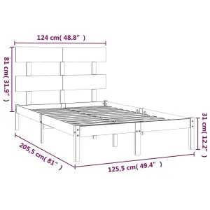 Berkfield Bed Frame White Solid Wood 120x200 cm