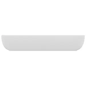 Berkfield Luxury Basin Rectangular Matt White 71x38 cm Ceramic