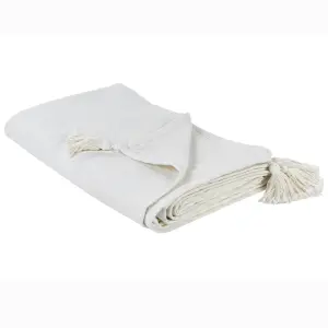 Bedspread LINDULA Cotton 200 x 220 cm Off-White