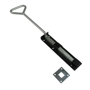 Bow Handle Drop Down Bolt 24" Black (Heavy Duty Garage Door)