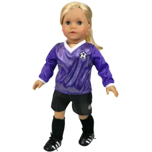 Sophia's by Teamson Kids Doll Soccer Outfit 6-Piece Set with Ball for 18" Dolls