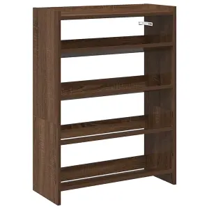 Berkfield Shoe Rack Brown Oak 80x25x61.5 cm Engineered Wood