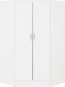 Nevada 2 Door Corner Wardrobe in White Gloss Finish