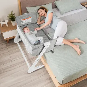 Costway 2-in-1 Baby Bedside Crib Bassinet and Sofa