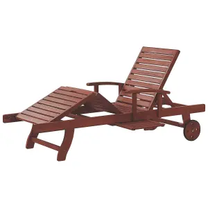 Sun Lounger Wood Dark Wood TOSCANA