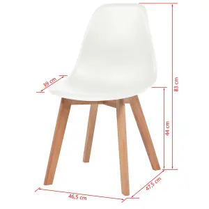 Berkfield Dining Chairs 4 pcs White Plastic