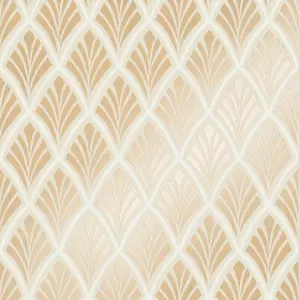 Laura Ashley Florin Gold effect Geometric Smooth Wallpaper Sample