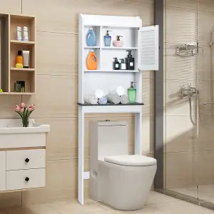 Costway 4-Tier Bathroom Over-The-Toilet Storage Cabinet Freestanding Home Toilet Rack