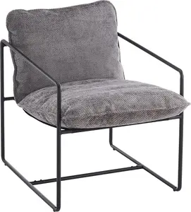 Tivoli Occasional Chair Black Metal Frame with Grey Fabric