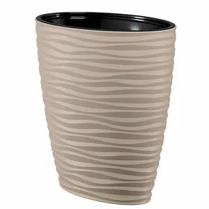 Large Tall Plant Pot Oval Ellipse Dunes Flower Indoor Garden Patio Planter Taupe 60cm