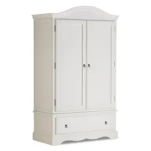 Romance Double Wardrobe With Drawer - Antique White