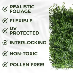 Artificial Plant Flower Living Wall Panels Realistic - Fern - Indoor / Outdoor - 1m x 1m - Home, Garden, Office