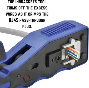 RJ45 Crimp Tool Crimper Pass Through Easy for Cat5e Cat6 Ethernet Connectors